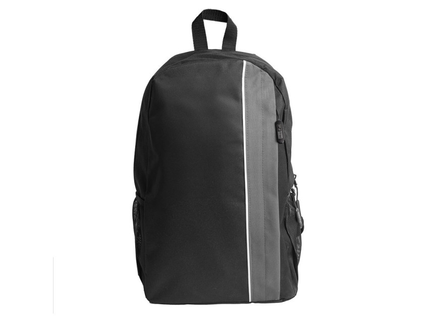 Рюкзак PLUS, чёрный/серый, 44 x 26 x 12 см, 100% полиэстер 600D, черный, серый