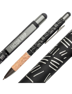 Ручка шариковая FACTOR GRIP со стилусом, Черный