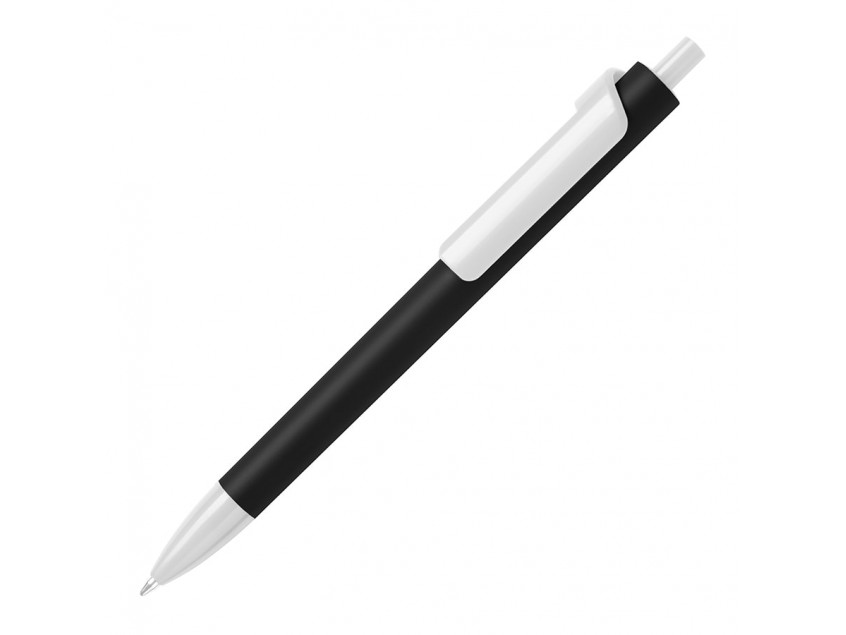 Ручка шариковая FORTE SOFT BLACK, покрытие soft touch, Белый