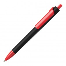 Ручка шариковая FORTE SOFT BLACK, покрытие soft touch, Красный