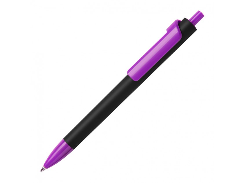 Ручка шариковая FORTE SOFT BLACK, покрытие soft touch, Фиолетовый