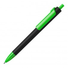 Ручка шариковая FORTE SOFT BLACK, покрытие soft touch, Зеленый