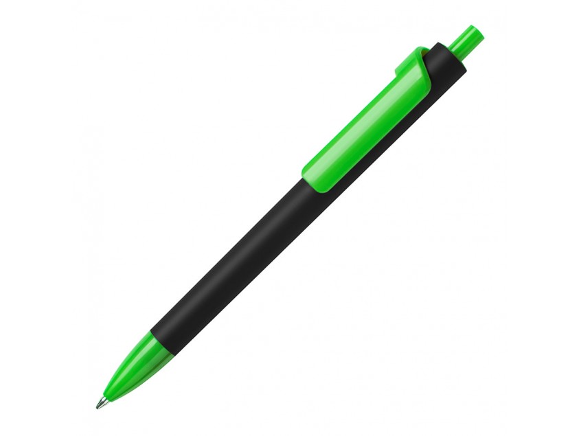 Ручка шариковая FORTE SOFT BLACK, покрытие soft touch, Зеленый