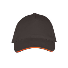 Бейсболка LONG BEACH 260, 5 клиньев, металлическая застежка, Оранжевый