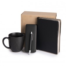 Набор подарочный AUTOGRAPH: кружка, ежедневник, ручка, футляр для ручки, стружка, коробка, черный, Черный