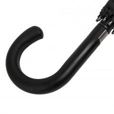 Зонт-трость CAMBRIDGE с ручкой soft-touch, полуавтомат, 100% полиэстер, пластик, черный