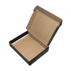Коробка подарочная, внешний размер 18,5х14,5х3,8см, картон, самосборная, черная, черный