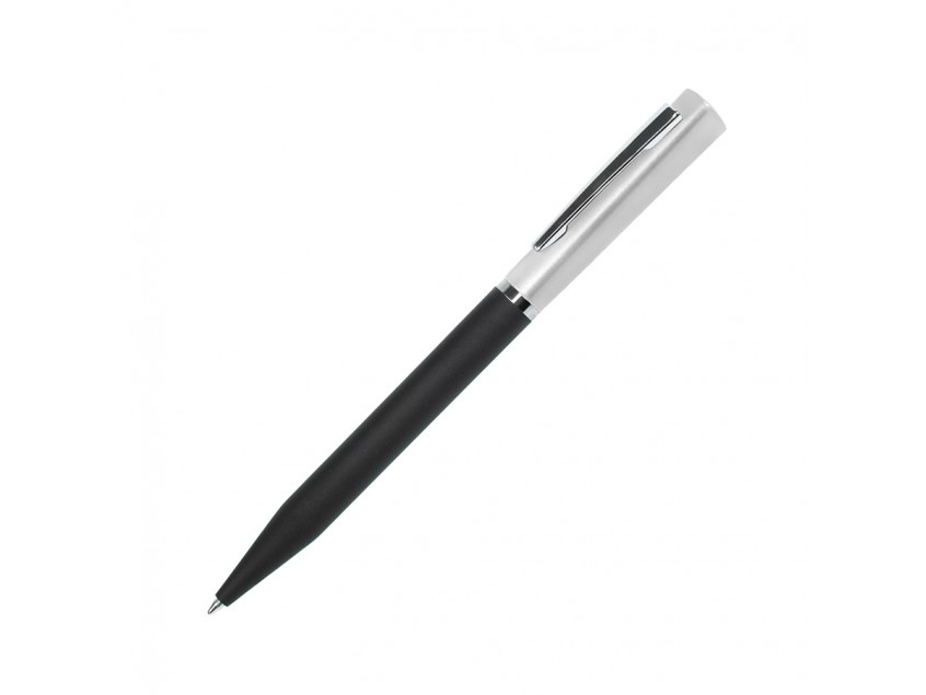 Ручка шариковая M1, пластик, металл, покрытие soft touch, Серебристый