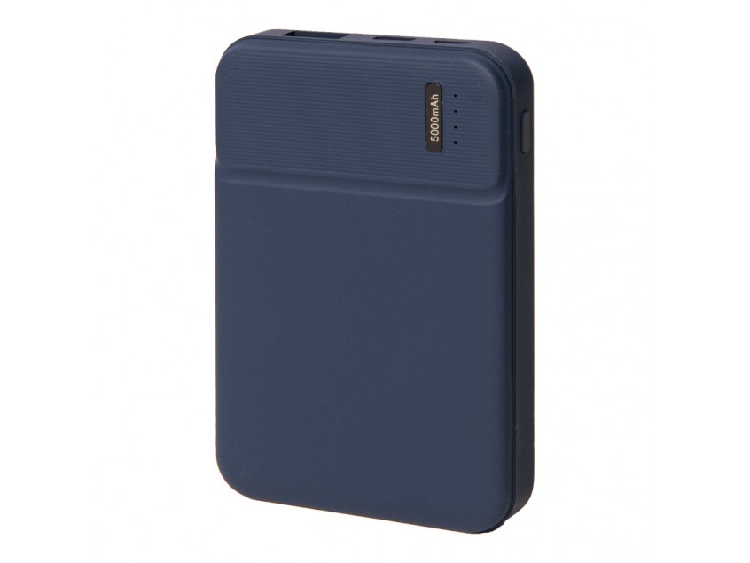 Универсальный аккумулятор OMG Flash 5 (5000 мАч) с подсветкой и soft touch, синий, 9,8х6.3х1,3 см, Синий