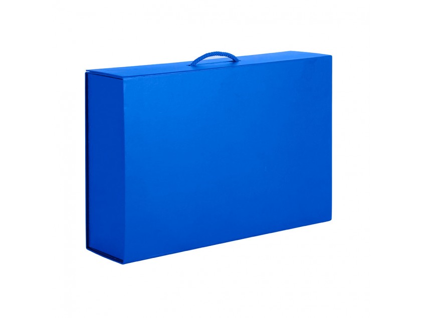 Коробка складная подарочная, 37x25x10cm, кашированный картон, синий, Синий