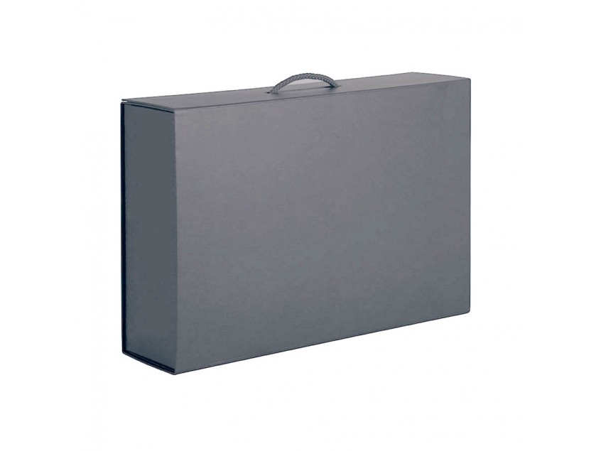 Коробка складная подарочная, 37x25x10cm, кашированный картон, серый, Серый