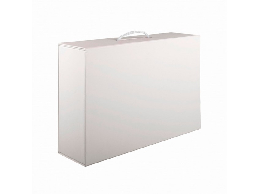 Коробка складная подарочная, 37x25x10cm, кашированный картон, белый, Белый