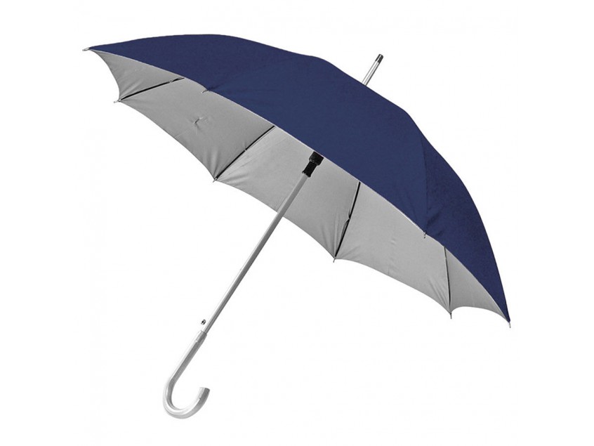 Зонт-трость SILVER, пластиковая ручка, полуавтомат, Темно-синий