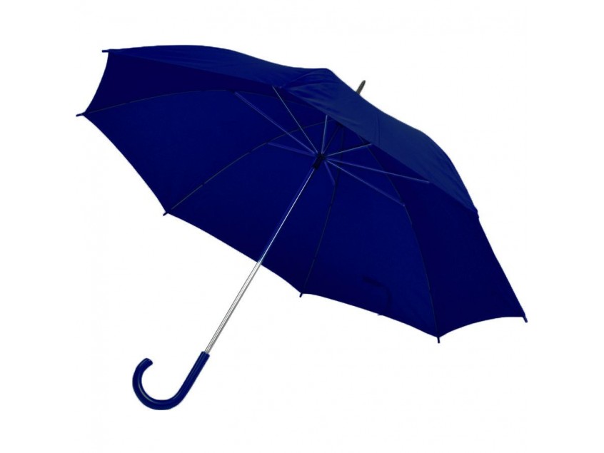 Зонт-трость с пластиковой ручкой, механический, Тёмно-синий