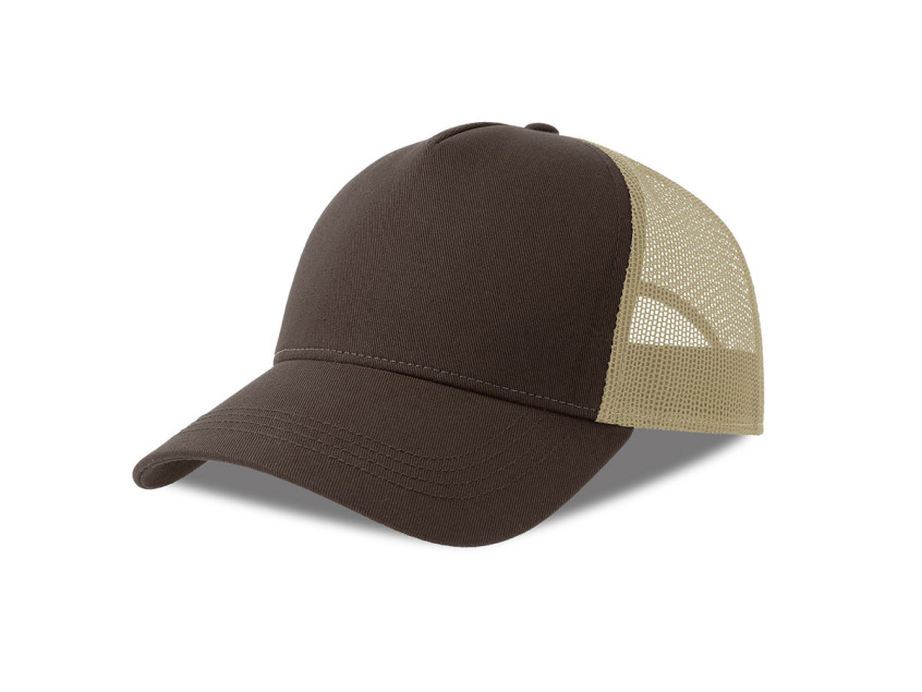 Бейсболка RAPPER COTTON-S, 5 клиньев, пластиковая застёжка, Коричневый