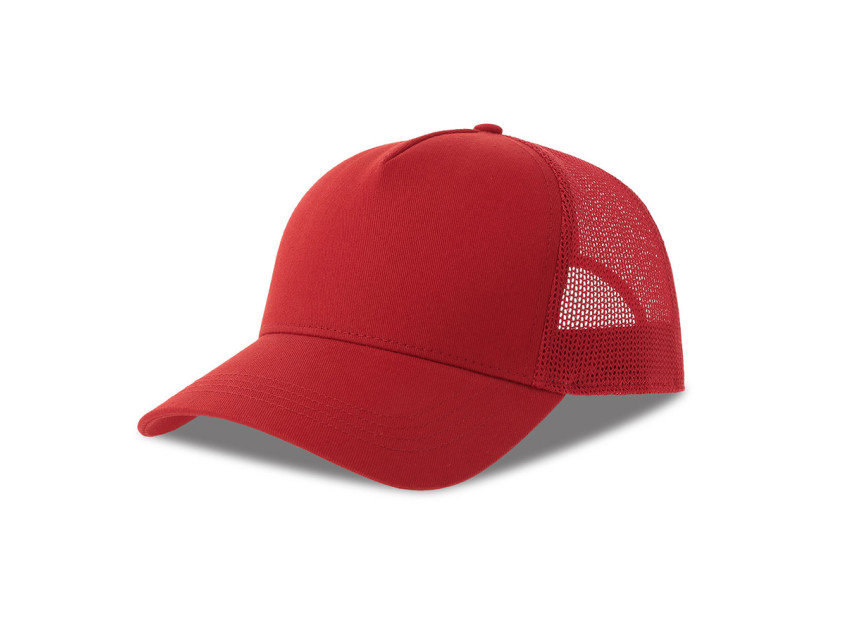 Бейсболка RAPPER COTTON-S, 5 клиньев, пластиковая застёжка, красный