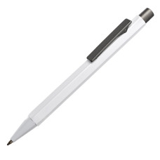 Ручка шариковая SCALEN, белый/темно-серый, металл, пластик, Белый