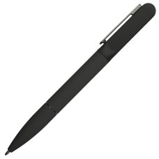 Ручка шариковая NEO с подсветкой после гравировки, soft touch, черный, серебристый