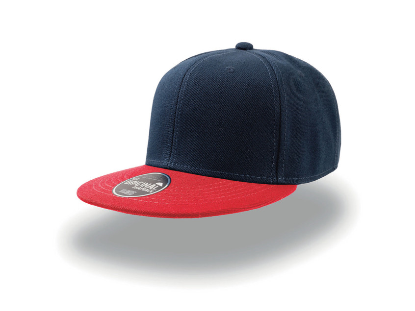 Бейсболка SNAP BACK, 6 клиньев, пластиковая застежка, синий, красный