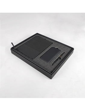 Набор подарочный RIFF: ежедневник, ручка и power bank в коробке  с ложементом, черный