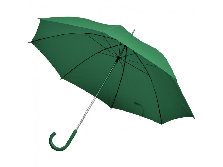 Зонт-трость с пластиковой ручкой, механический, Зеленый