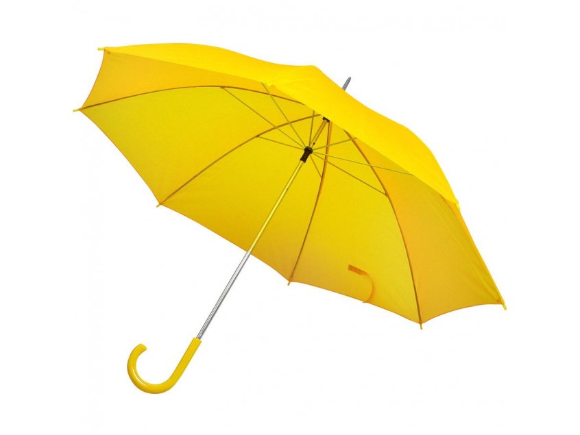 Зонт-трость с пластиковой ручкой, механический, Желтый