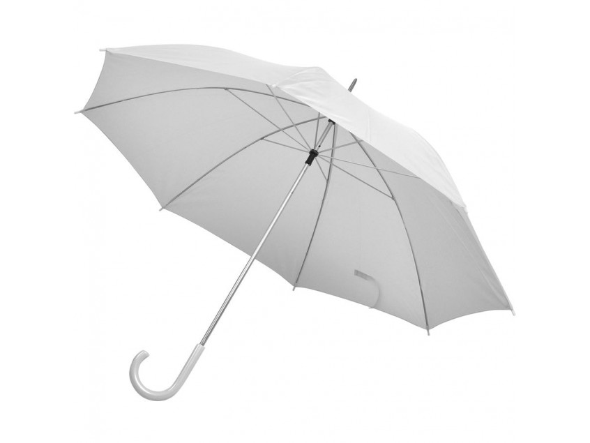 Зонт-трость с пластиковой ручкой, механический, Белый