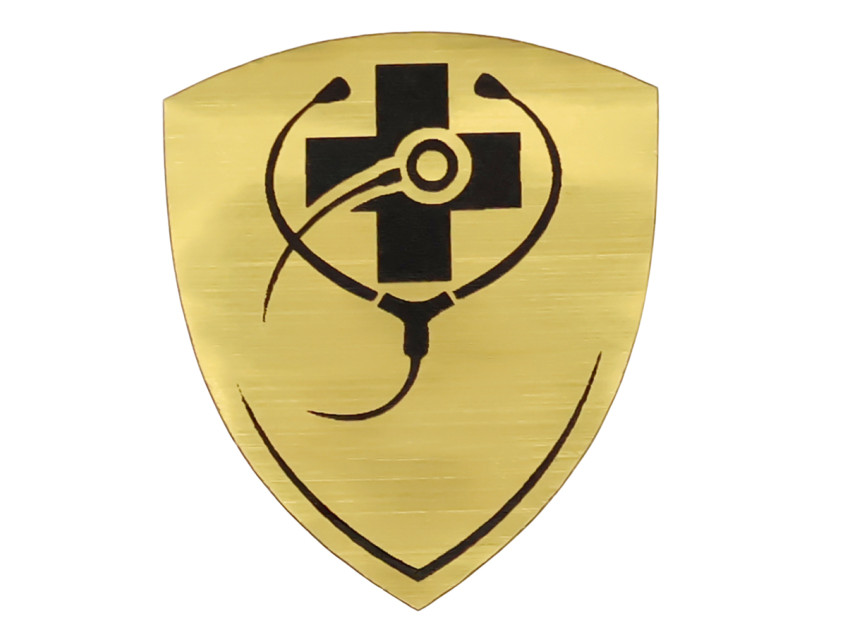Шильд-наклейка медицина, золото