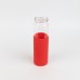 Бутылка стеклянная с силиконовой манжетой и бамбуковой крышкой  Glass , красный