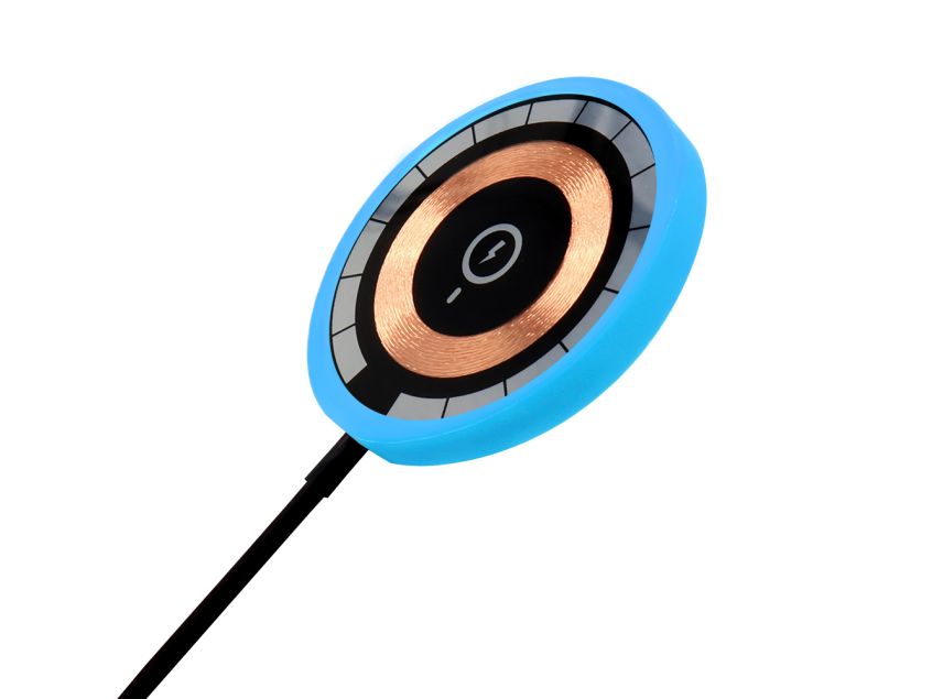 Беспроводное магнитное зарядное устройство Aphia 15W To Go, черный/голубой