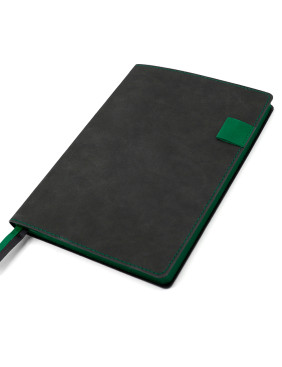 Ежедневник A5 недатированный Efemero в мягком переплёте, черный/тёмно-зеленый
