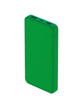 Внешний аккумулятор Polus, 10000 Mah, софт-тач покрытие, зеленый