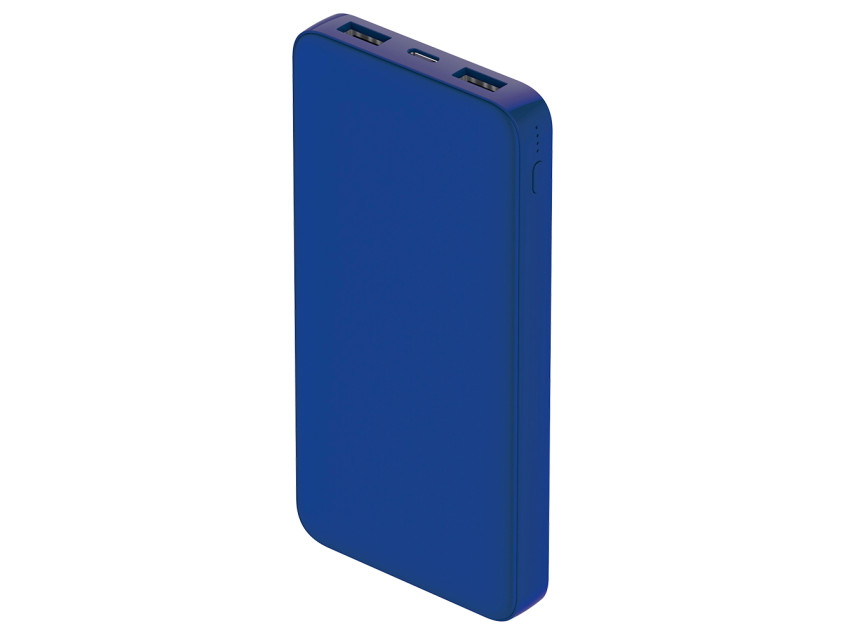 Внешний аккумулятор Polus, 10000 Mah, софт-тач покрытие, синий