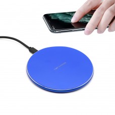 Беспроводное зарядное устройство Flappy, синий с лого
