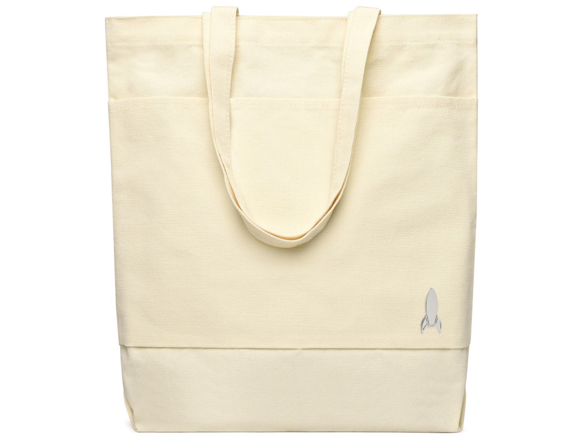 Сумка для покупок JETTA 325 г/м² с шильдом - ракета, натуральный