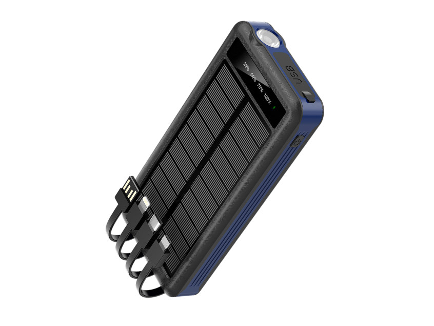 Внешний аккумулятор Xyron с солнечной панелью, 10000 mAh, синий