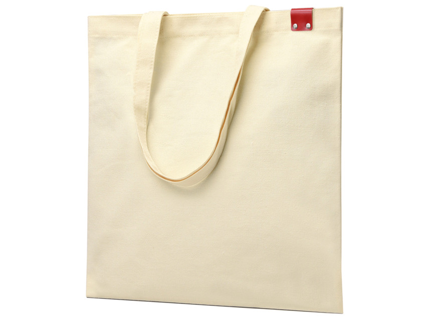 Сумка для покупок IVORY 325 г/м² с PU нашивкой, красный