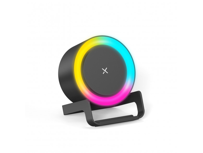Беспроводная Bluetooth колонка U-Tone RGB c функцией беспроводной зарядки 15W, черный