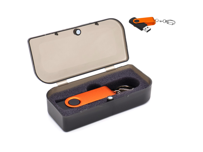 Флешка Twist Color 16 Гб в футляре, оранжевая