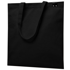 Сумка для покупок IVORY 325 г/м² с PU нашивкой, чёрный/чёрный