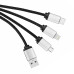 Кабель - брелок Plug с подсветкой гравировки, черный