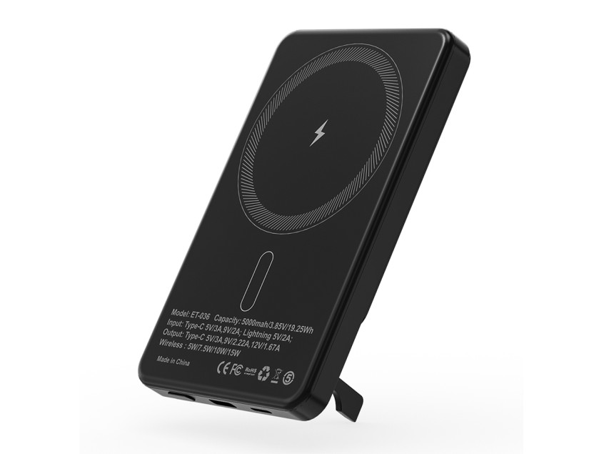Внешний аккумулятор c беспроводной зарядкой Superb, 5000 mAh, черный