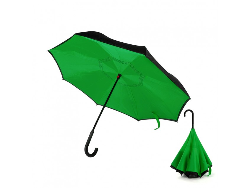 Зонт-трость механический  Chaplin, черно-зеленый-S