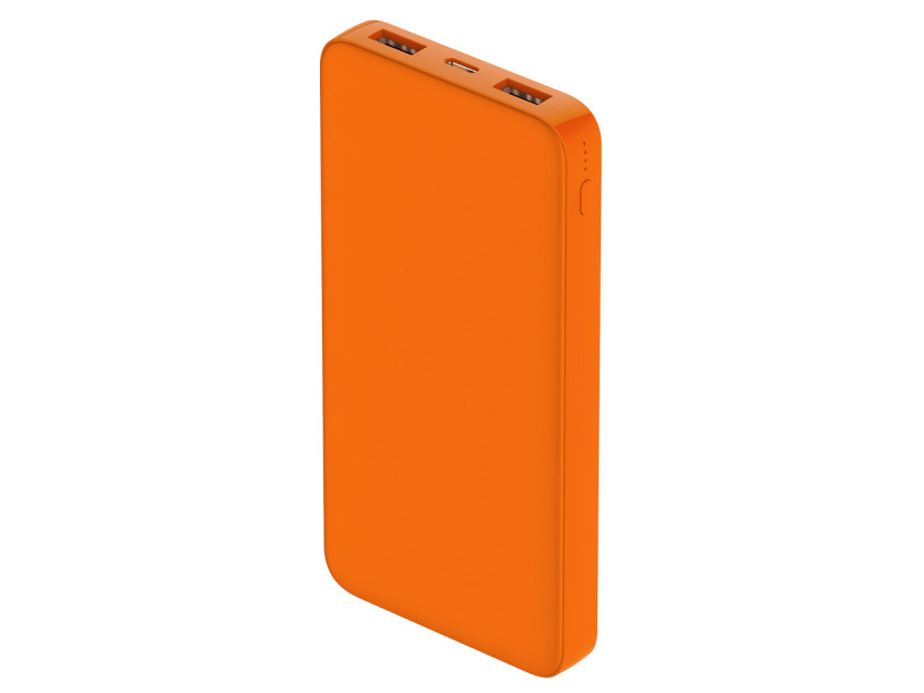 Внешний аккумулятор Polus, 10000 Mah, софт-тач покрытие, оранжевый
