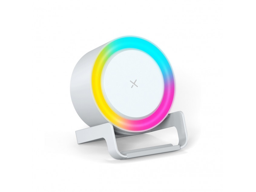 Беспроводная Bluetooth колонка U-Tone RGB c функцией беспроводной зарядки 15W, белый