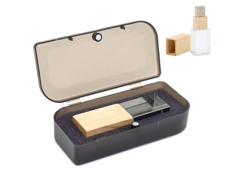 Флешка Кристал Bamboo 16 Гб в футляре, светло-коричневый Флешка Кристал Bamboo 16 Гб в футляре, светло-коричневый