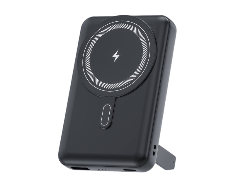 Магнитный внешний аккумулятор Axion с беспроводной зарядкой (15W), 10000 Mah, черный