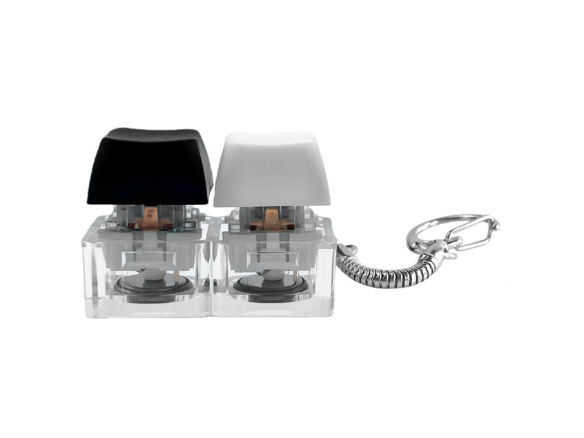 Брелок KeyDuo с LED подсветкой, чёрно-белый