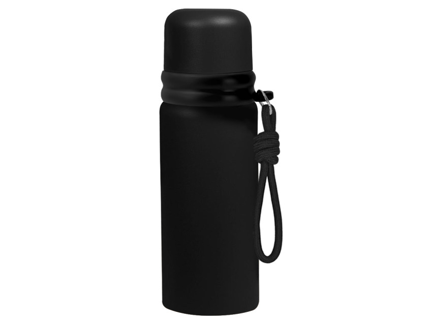 Термос Knotrope со шнурком на карабине, чёрный 