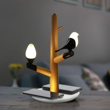Интерьерная лампа с беспроводной зарядкой Ribon, коричневый